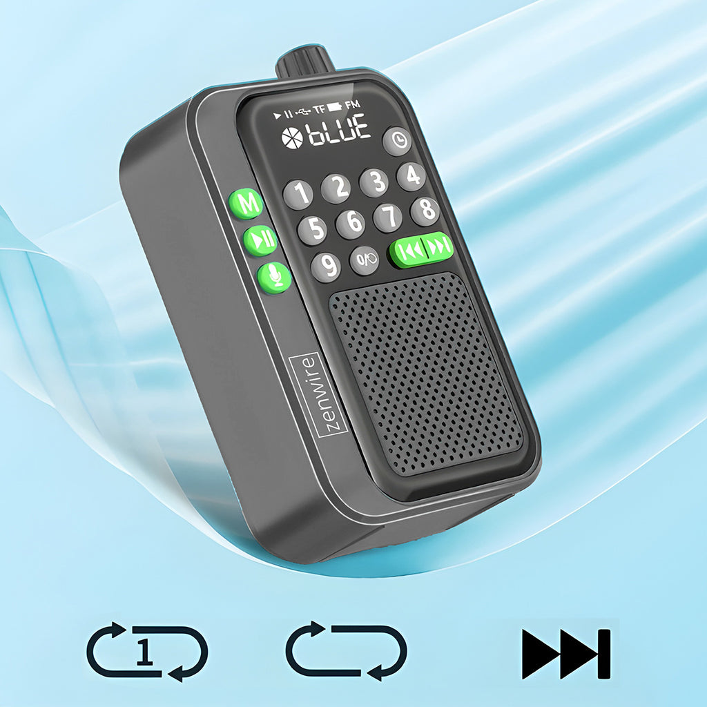 Mini radio FM de poche Bluetooth portable pour le chantier ou la cuisine, fonctionnant sur piles - Zenwire Y1
