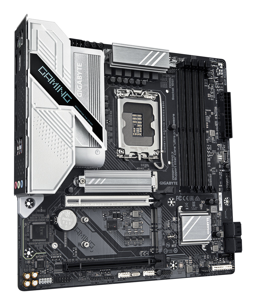 GIGABYTE Carte mère Z890M GAMING X - Prend en charge les processeurs Intel Core Ultra (Série 2), VRM à 8+1+2 phases, jusqu'à 8800MHz DDR5 (OC), 1xPCIe 5.0 + 2xPCIe 4.0, LAN 2.5GbE, USB 3.2 Gen 1