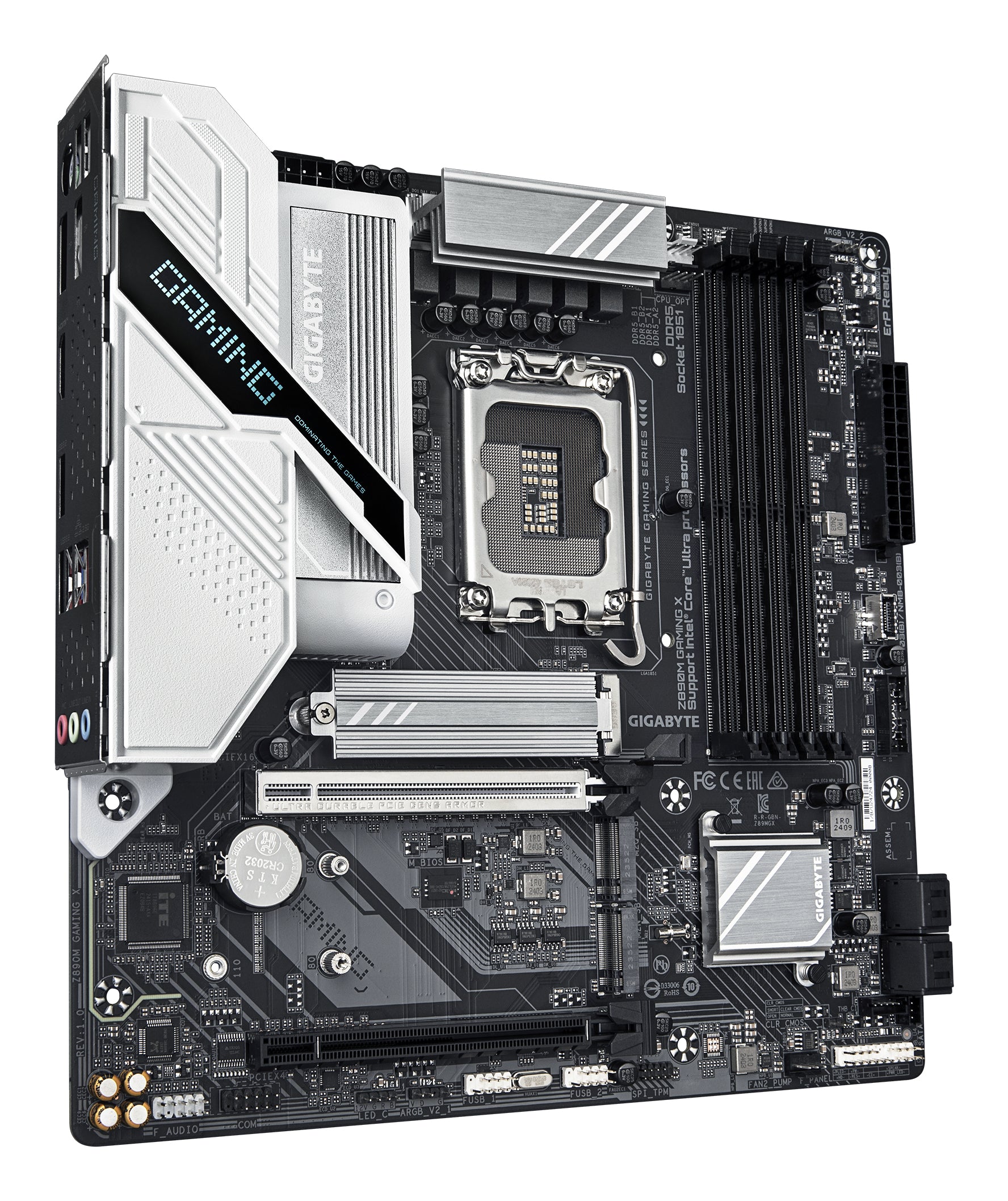 GIGABYTE Carte mère Z890M GAMING X - Prend en charge les processeurs Intel Core Ultra (Série 2), VRM à 8+1+2 phases, jusqu'à 8800MHz DDR5 (OC), 1xPCIe 5.0 + 2xPCIe 4.0, LAN 2.5GbE, USB 3.2 Gen 1