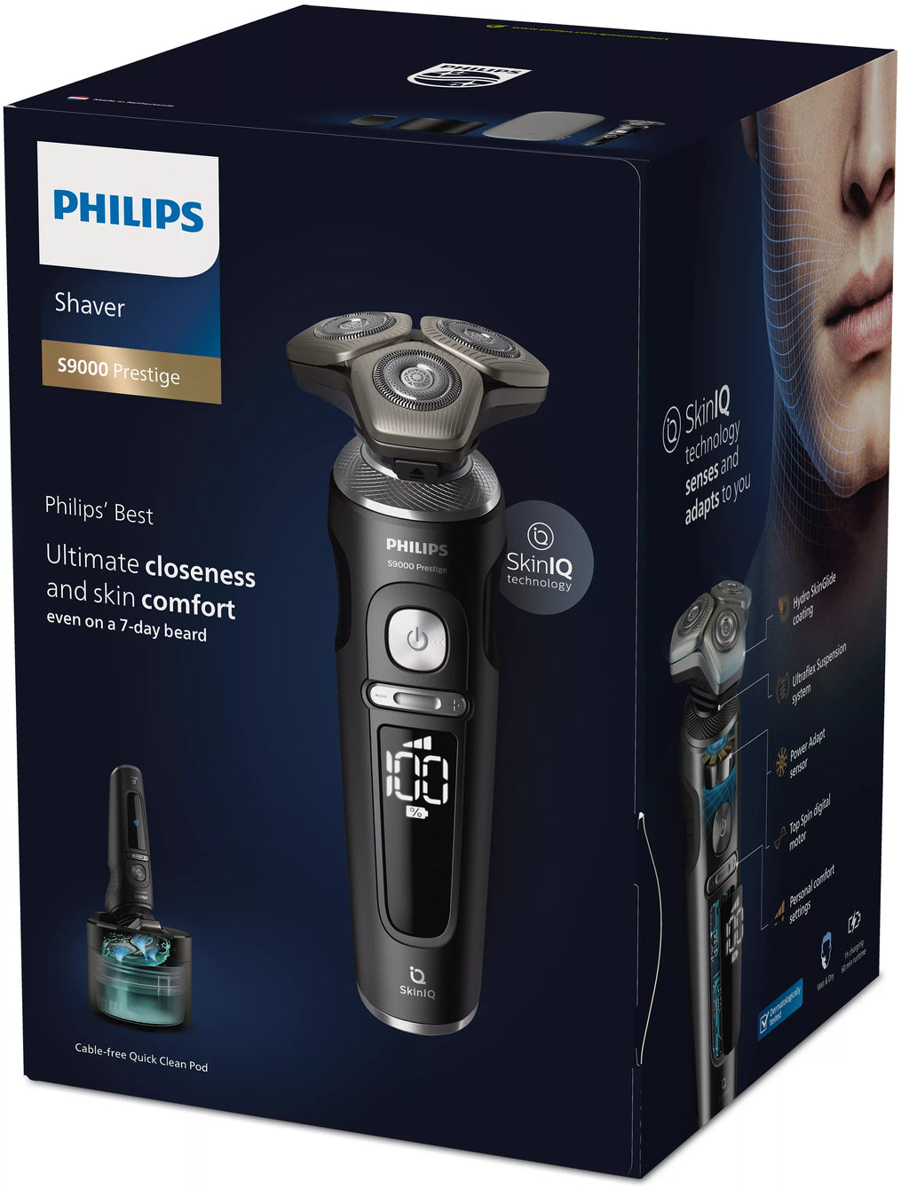 Philips Shaver S9000 Prestige SP9840/32 Rasoir électrique 100 % étanche avec SkinIQ