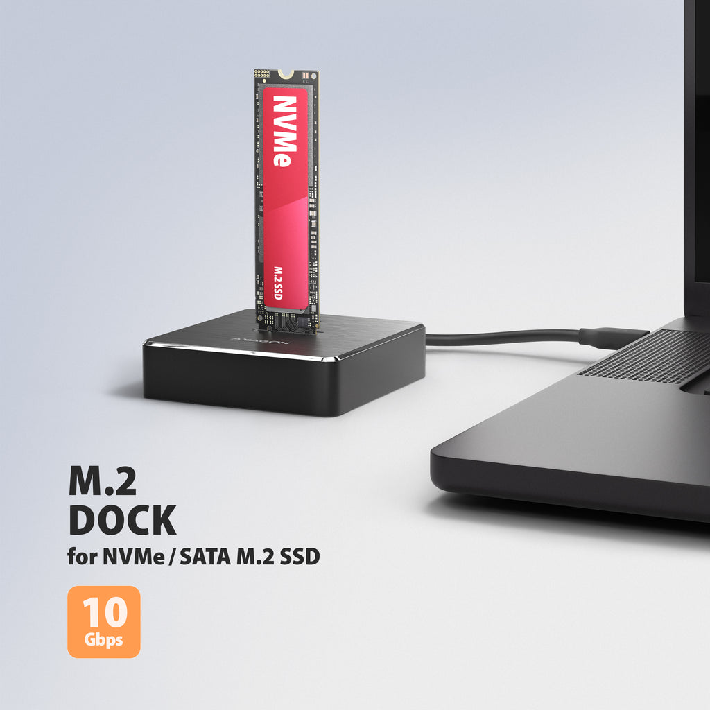 Axagon ADSA-M2C11 Station d'accueil de disques de stockage USB 3.2 Gen 2 (3.1 Gen 2) Type-C Noir - vue 2