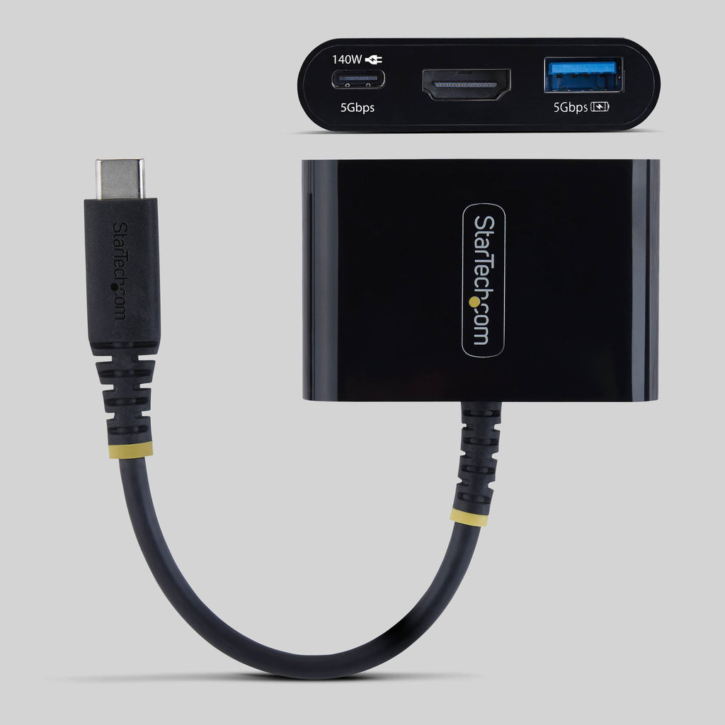 StarTech.com Adaptateur Multiport USB-C vers HDMI, Charge PD 140W, 4K 60Hz, Hub USB 5 Gbps