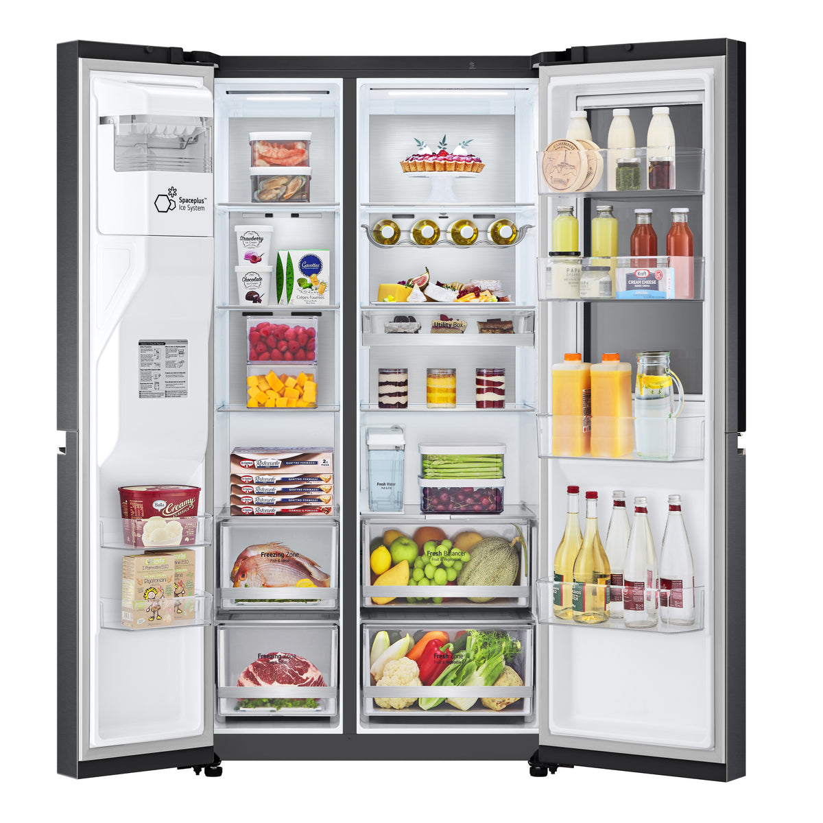 LG InstaView GSXV91MCAE frigo américain Pose libre 635 L Noir