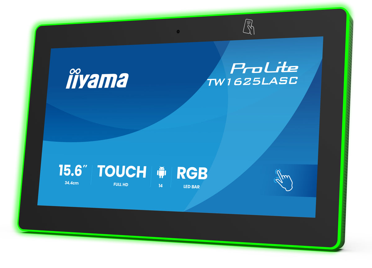 iiyama TW1625LASC-B3PNR écrans d’affichage de salle de réunion 39,6 cm (15.6") 1920 x 1080 pixels LED Wi-Fi 6 (802.11ax)