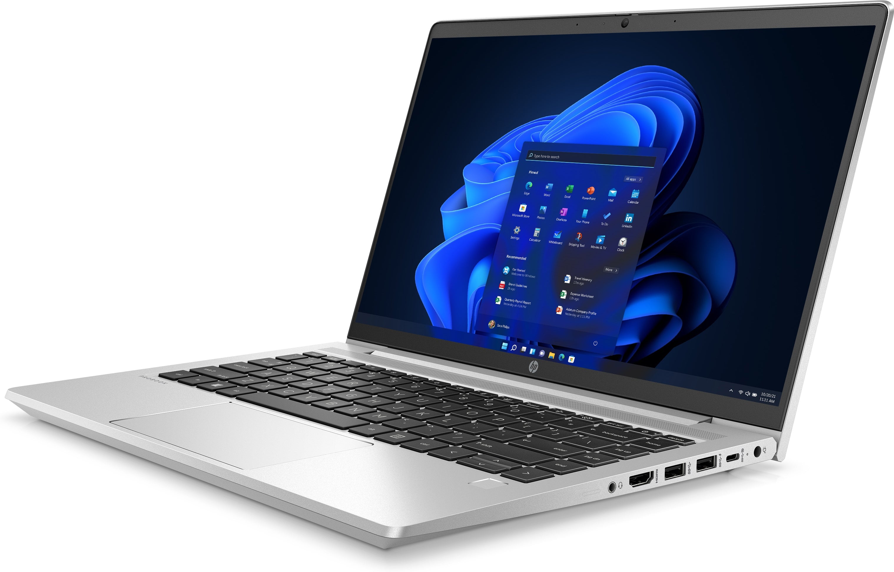 HP ProBook 445 G9 AMD Ryzen™ 5 5625U Ordinateur portable 35,6 cm (14") Full HD 8 Go DDR4-SDRAM 256 Go SSD Wi-Fi 6 (802.11ax) Windows 11 Pro Argent