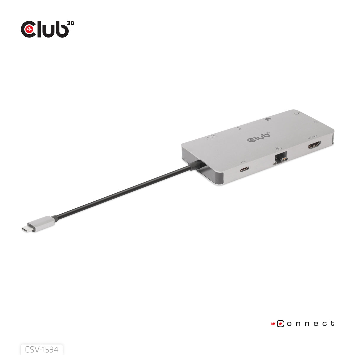 CLUB3D CSV-1594 Station d'accueil USB 3.2 Gen 1 Type-C, Noir et Gris