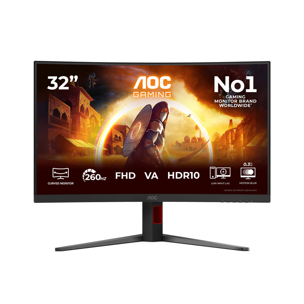 AOC G4 C32G4Z Écran PC Courbe 31.5" Full HD 1920 x 1080 LCD Noir et Rouge