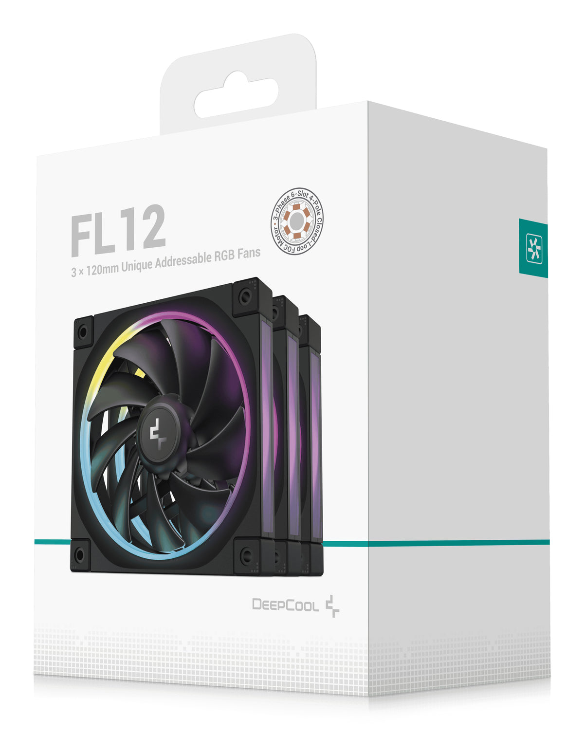 Deepcool FL12 Kit Ventilateur de Boîtier 120 mm, Noir, 1 Pack