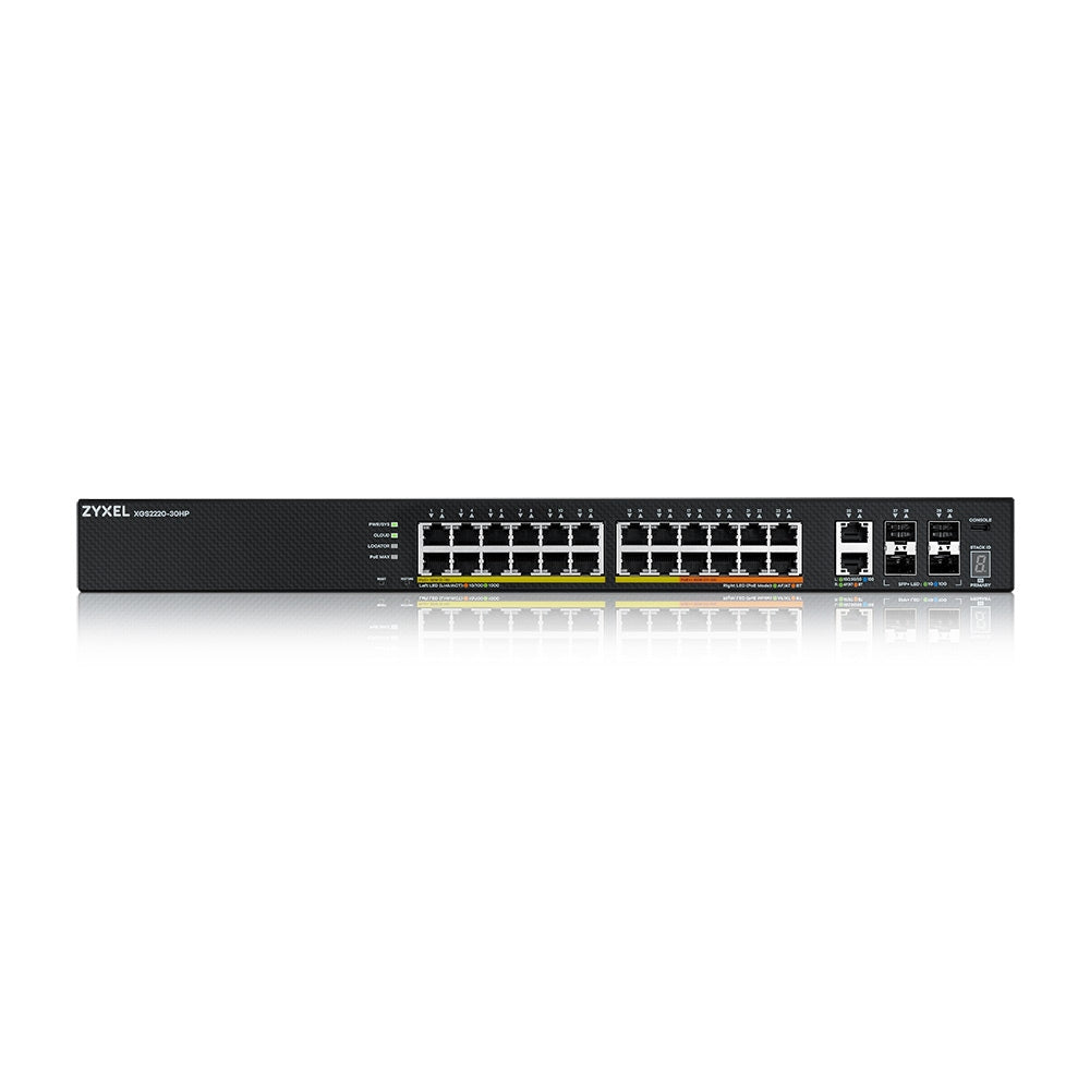 Zyxel XGS2220-30HP Switch Gigabit Ethernet L3 Géré PoE, Noir