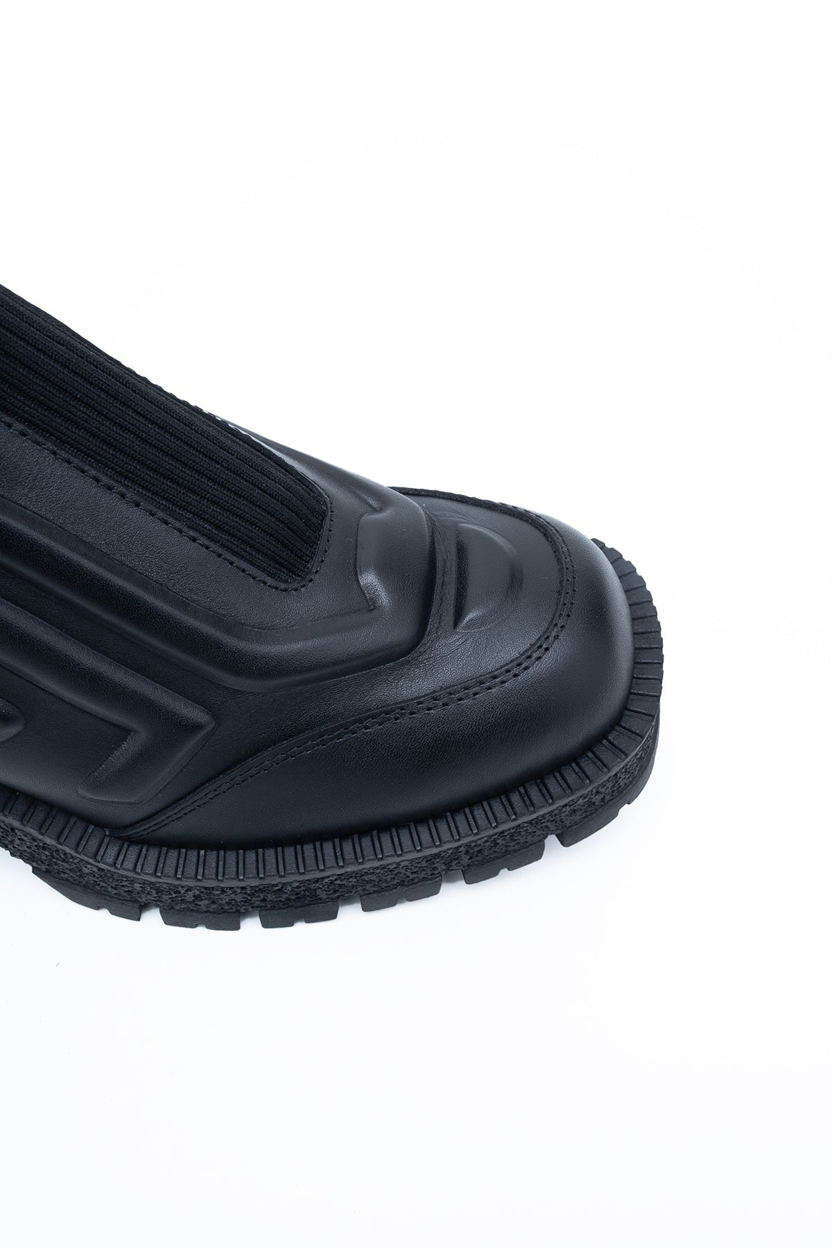 Bottines en cuir à enfiler, à semelle épaisse