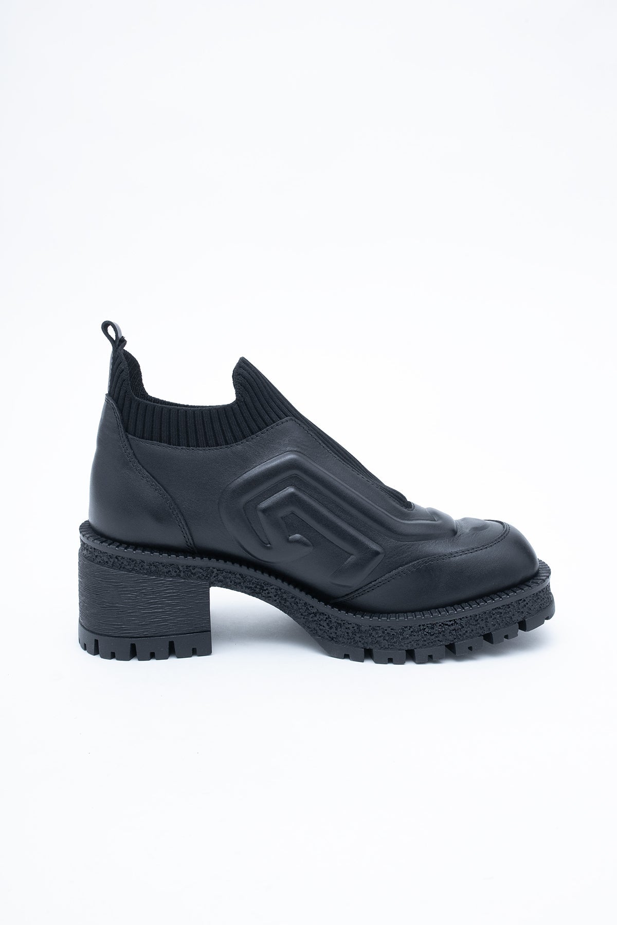 Bottines en cuir à enfiler, à semelle épaisse