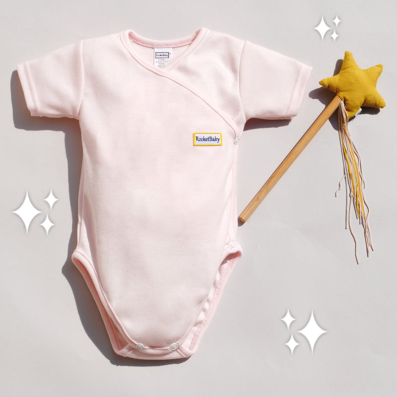 Bodysuit Kimono Short Sleeve Baby Pink-3