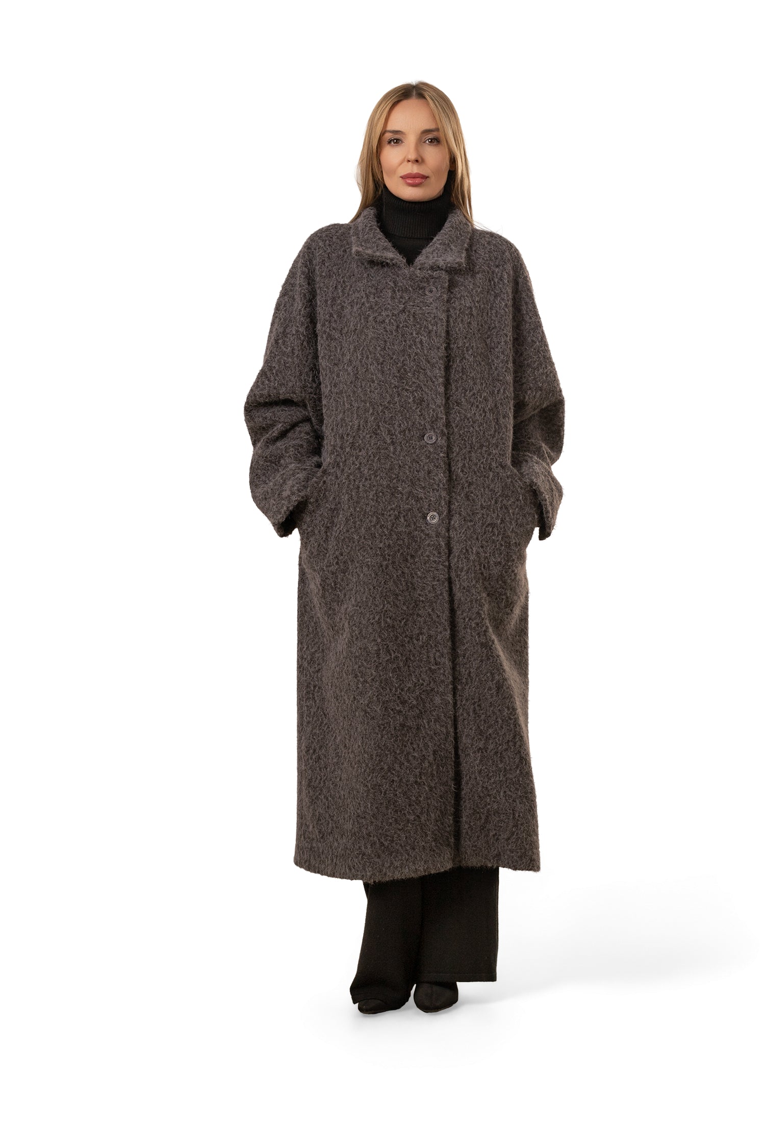 Un long manteau élégant pour femme - Bastet par Agnieszka Włodarczyk