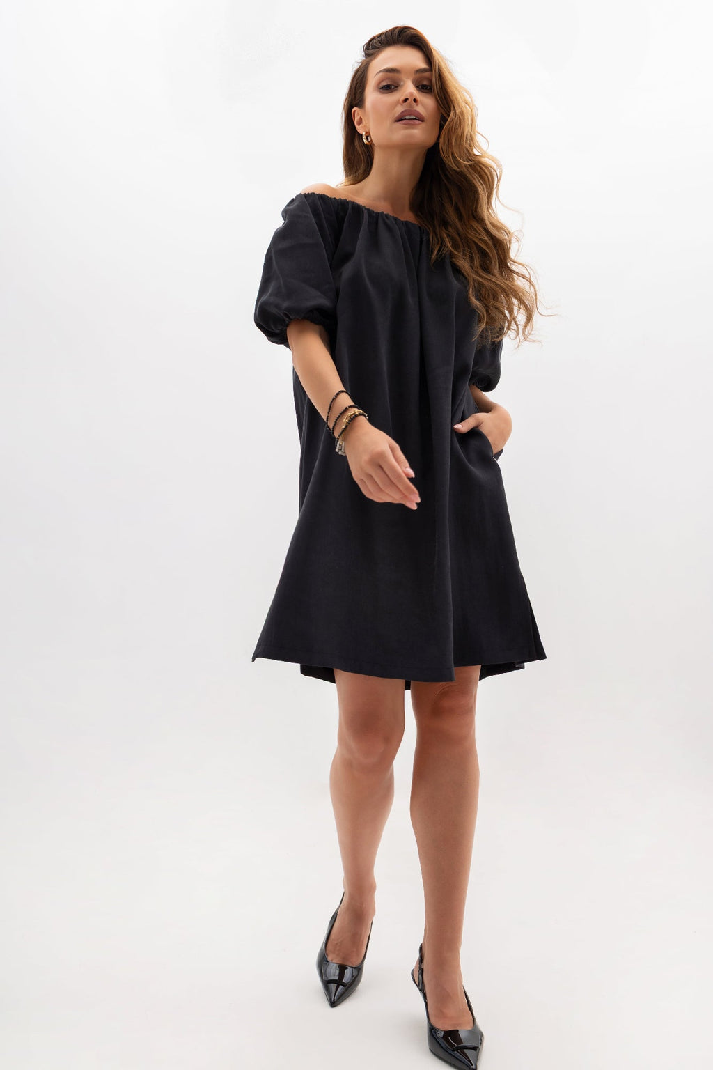 Robe espagnole à élastique et poches
