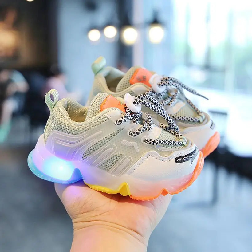 Breathable Fluo Sneakers with LED for Children Multivariant-1