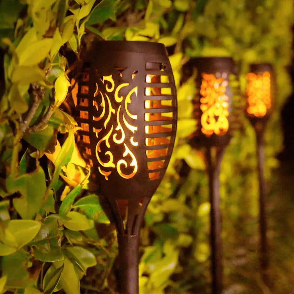 6 x LAMPA SOLARNA OGRODOWA WBIJANA LED POCHODNIA LATARNIA EFEKT PŁOMIENIA