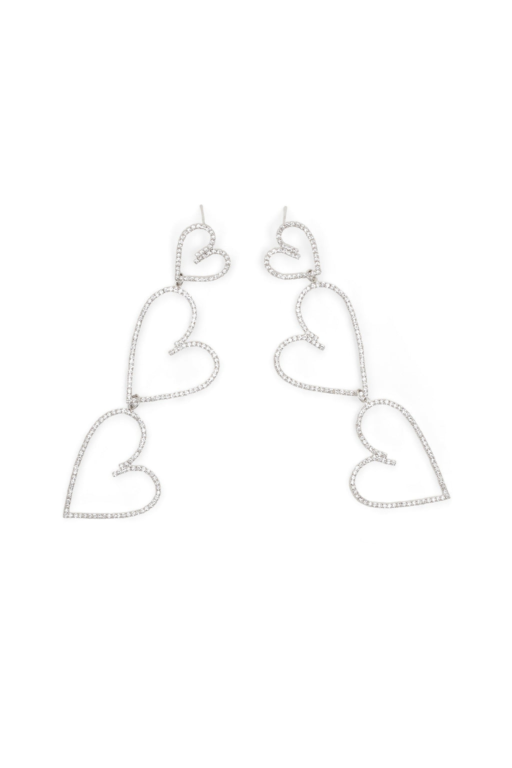 Boucles d'oreilles - cœurs en argent