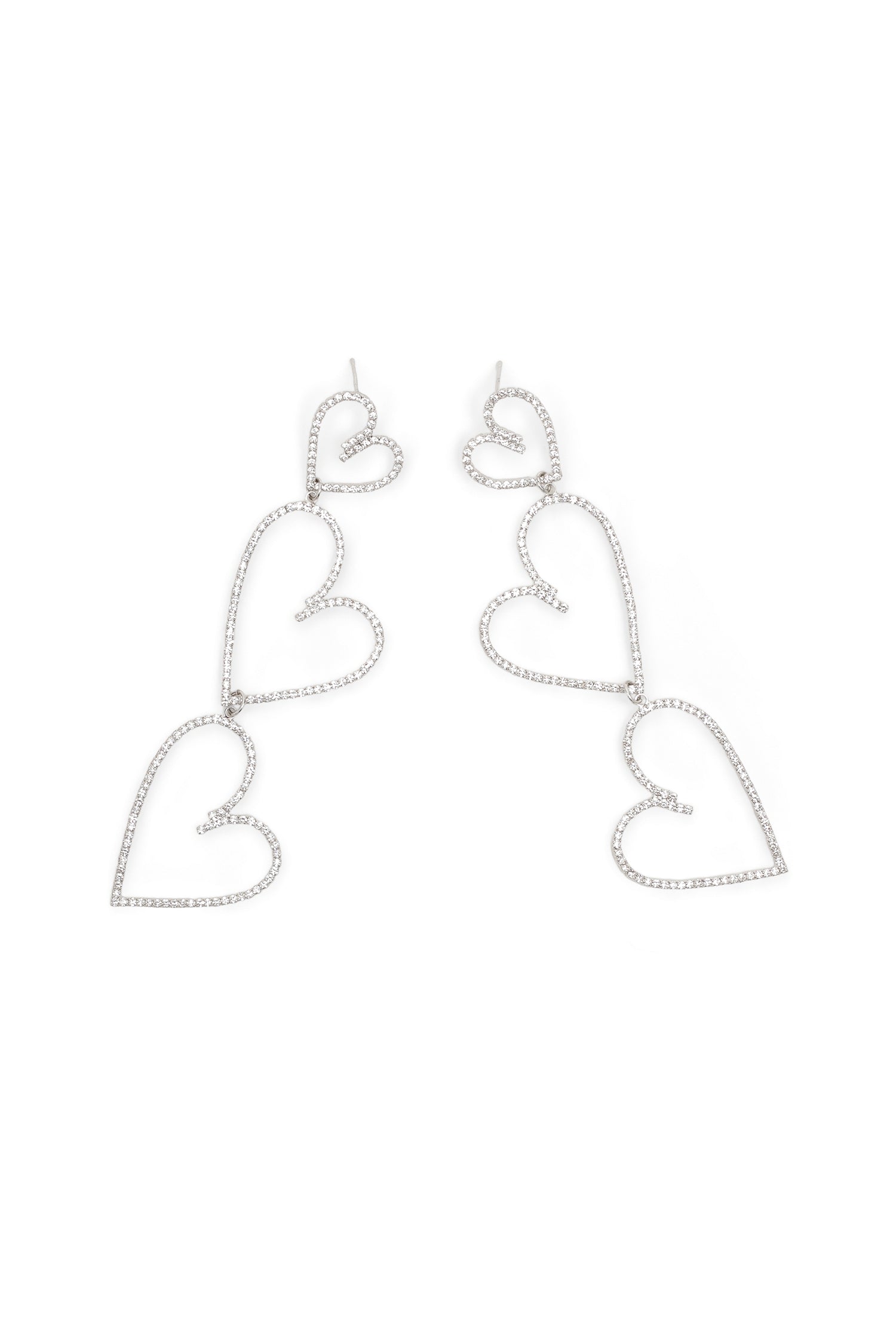 Boucles d'oreilles - cœurs en argent