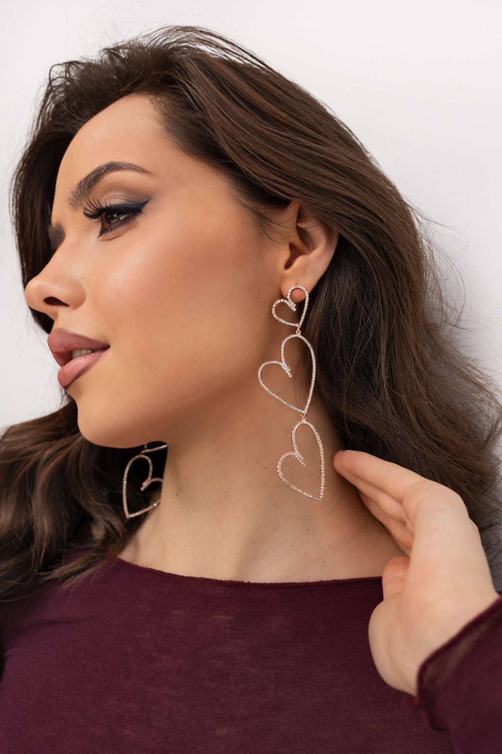 Boucles d'oreilles - cœurs roses