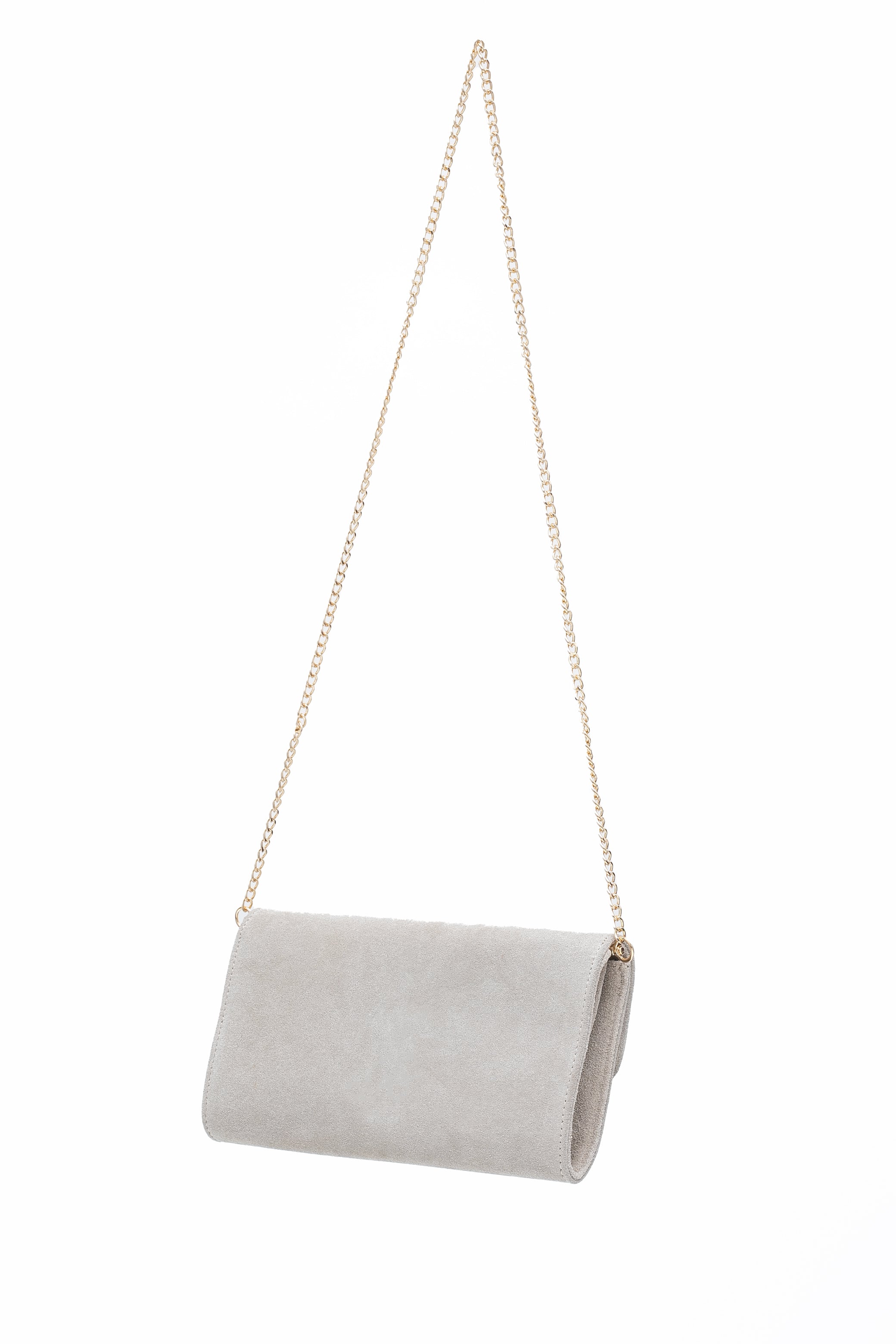 Sac à main en daim avec fermoir en bambou