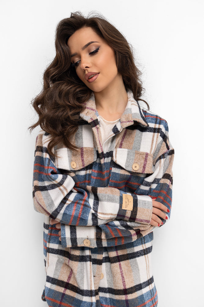 Chemise pour femme à gros carreaux