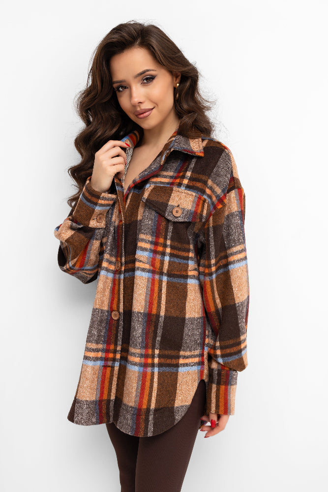 Chemise pour femme à gros carreaux
