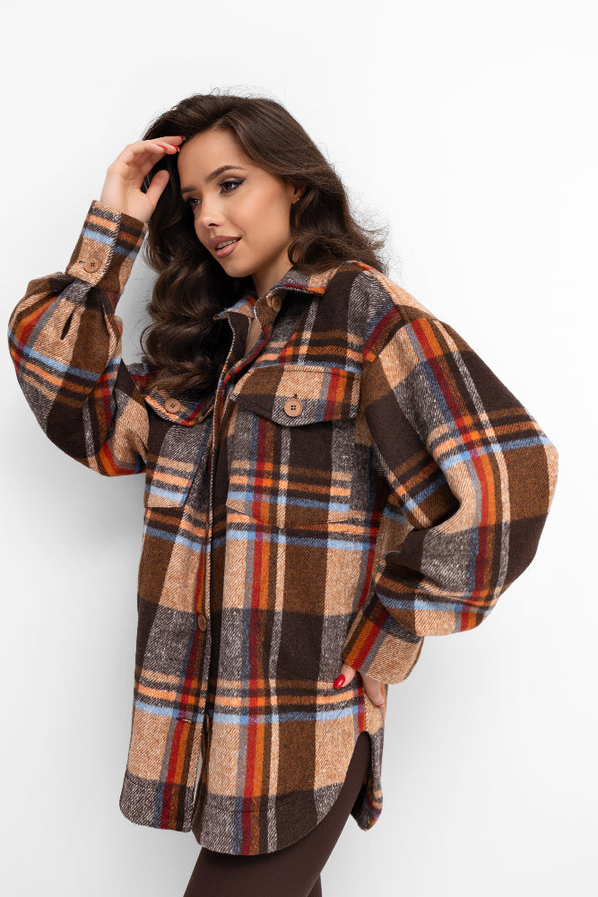 Chemise pour femme à gros carreaux
