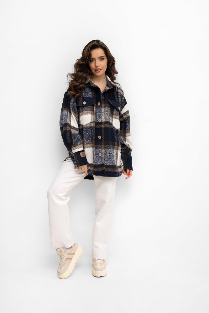 Chemise pour femme à gros carreaux