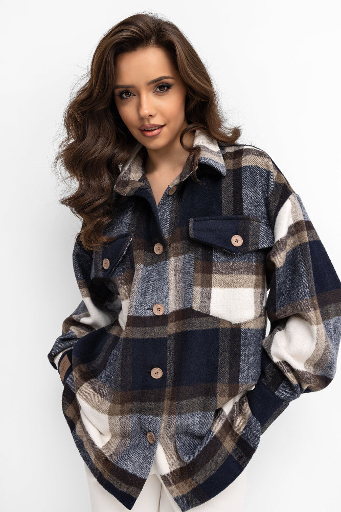 Chemise pour femme à gros carreaux