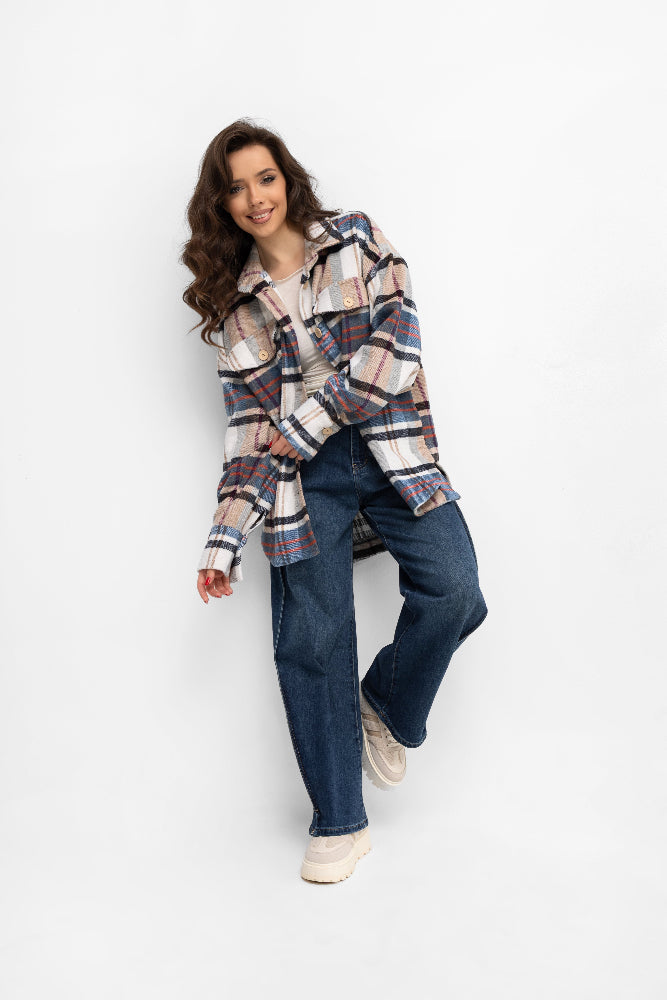 Chemise pour femme à gros carreaux