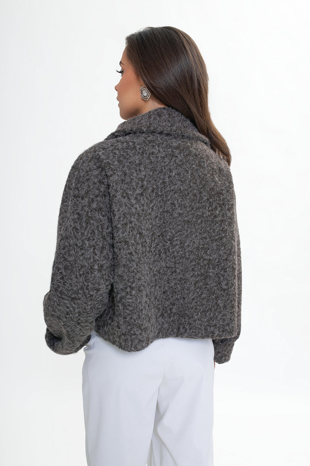 Veste pour femme à col montant et rabats - élégante, style kimono