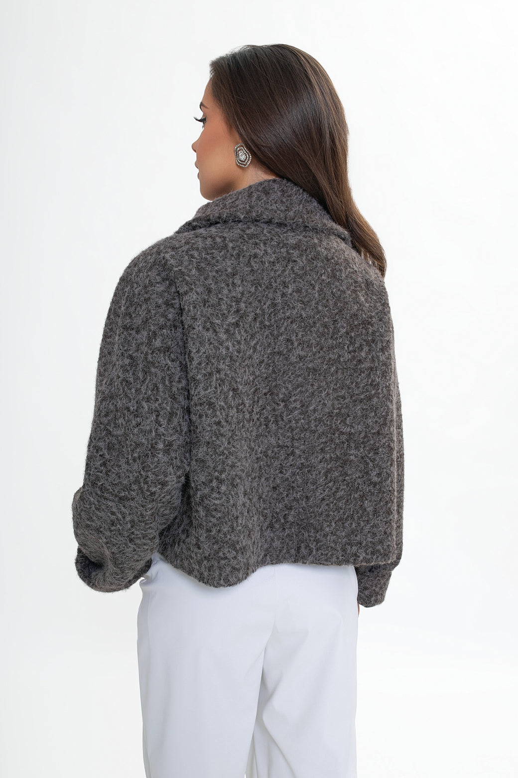 Veste pour femme à col montant et rabats - élégante, style kimono