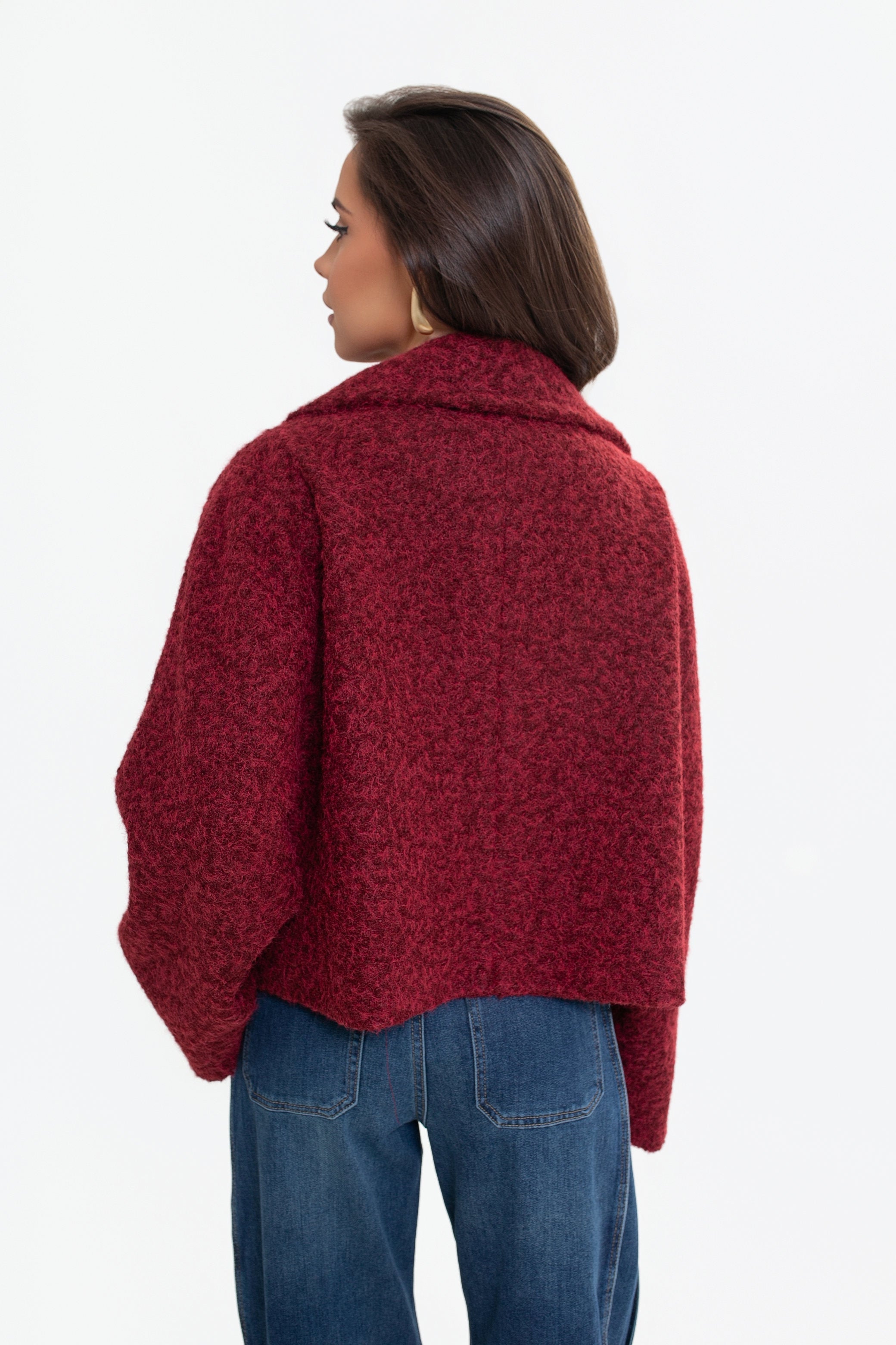 Veste pour femme à col montant et rabats - élégante, style kimono