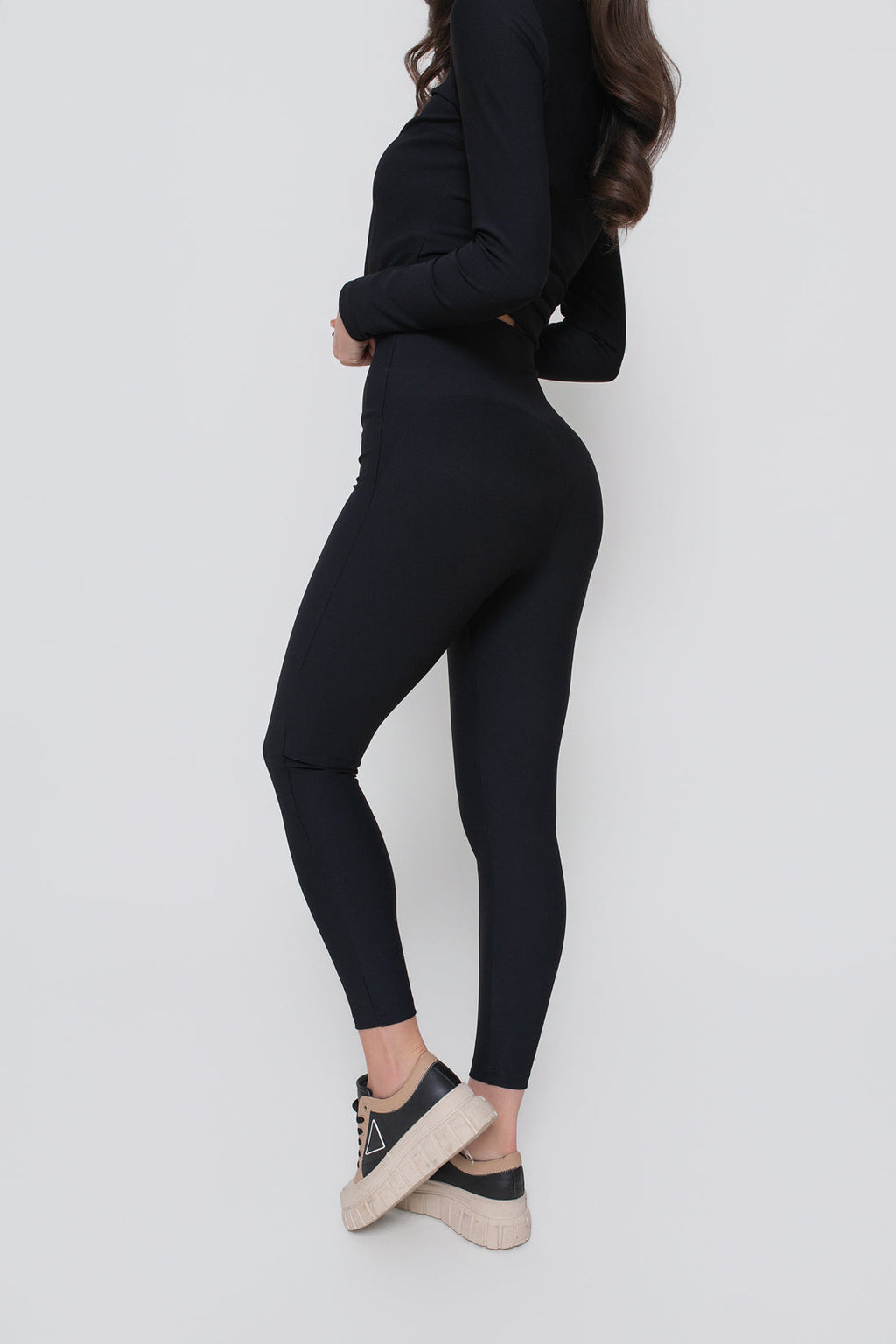 Leggings pour femme à rayures, taille haute
