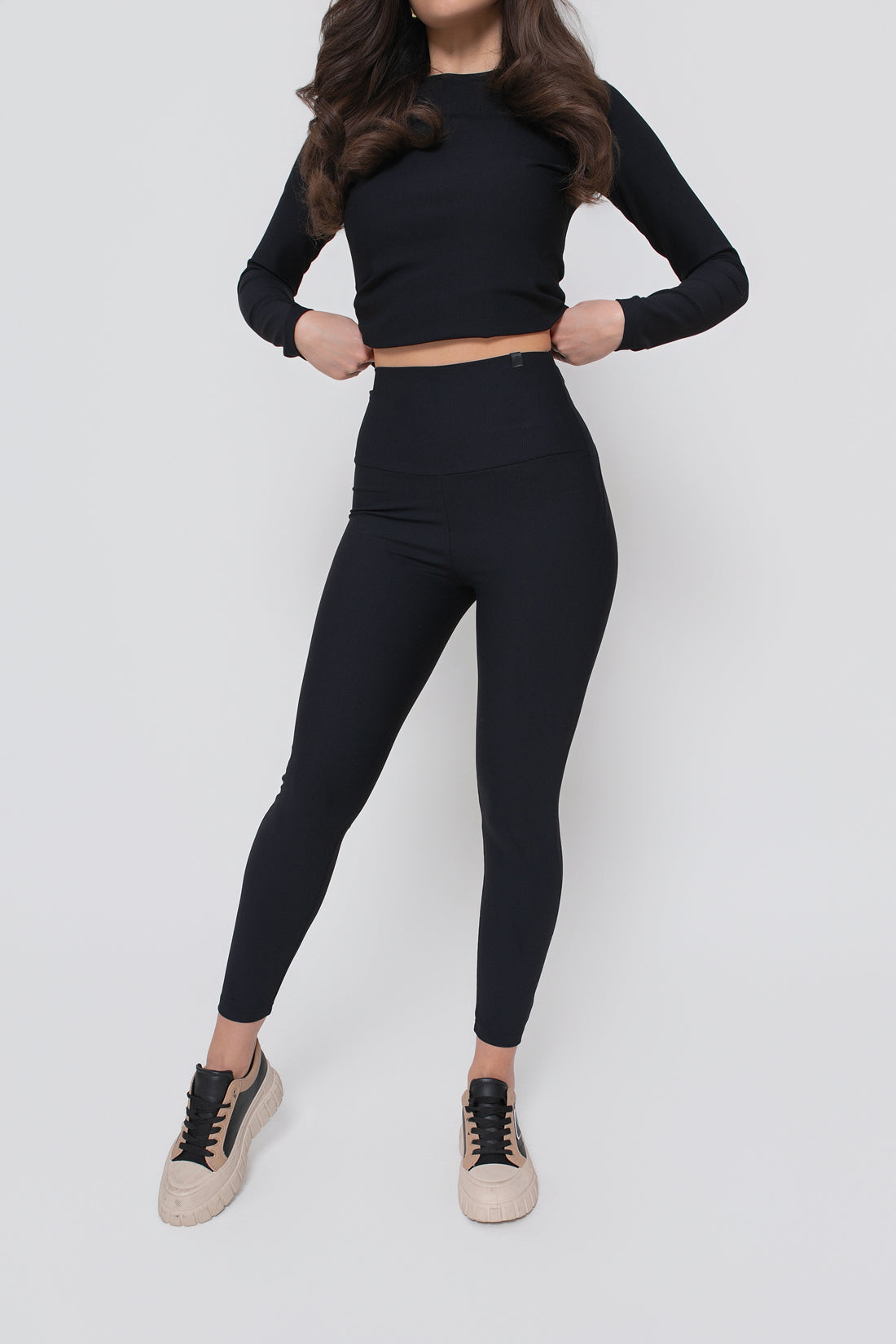 Leggings pour femme à rayures, taille haute