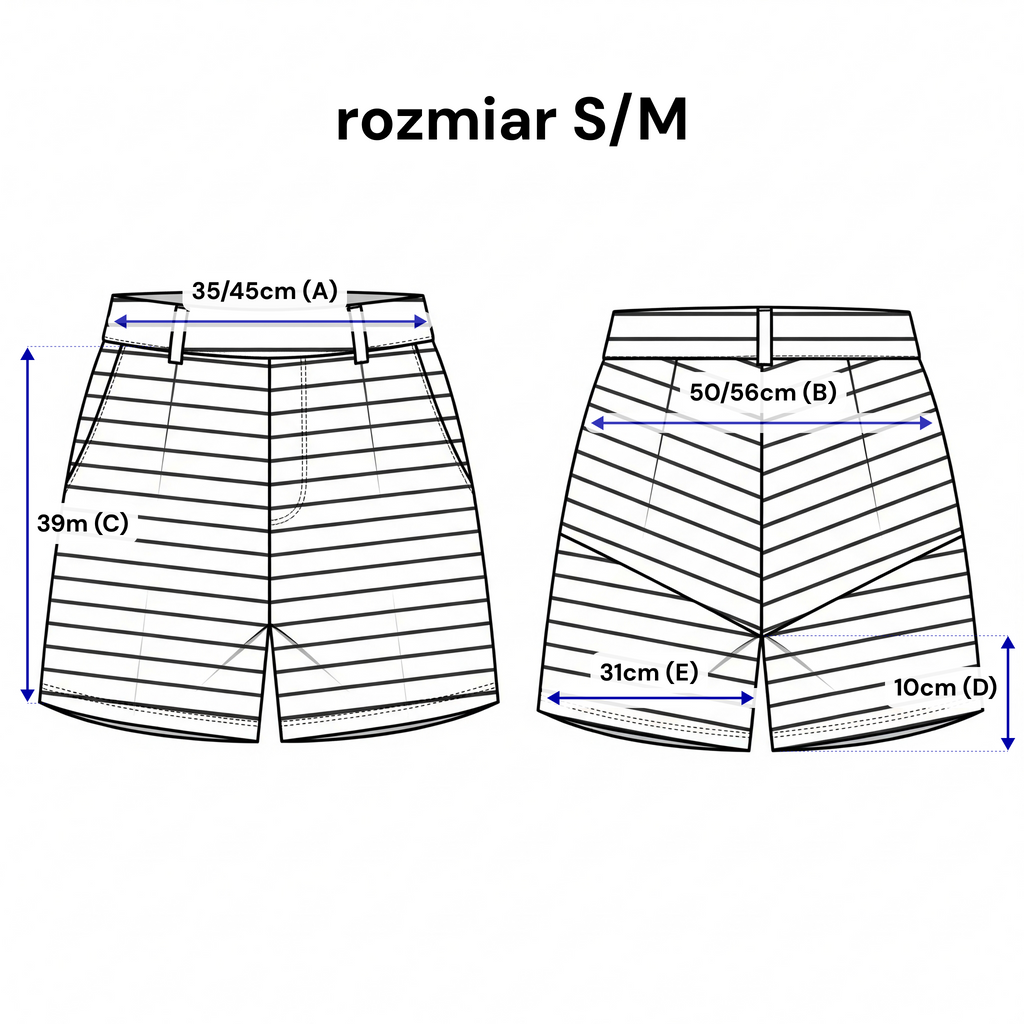 Short pour femme à rayures, sans couture latérale - coupe ample