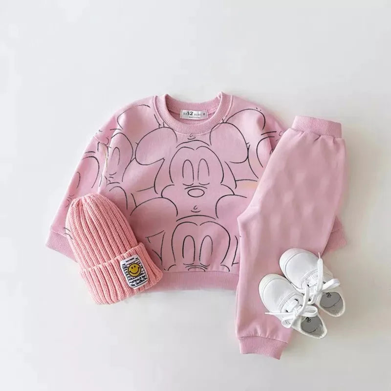 2-Piece Cartoon Sweatshirt and Pants Tracksuit Set for Children Multivariant-2