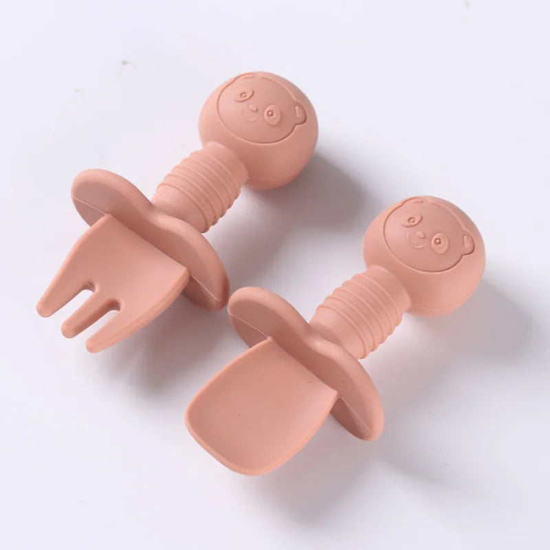 2pcs Food Grade Silicone Cutlery for Children Multivariant-12