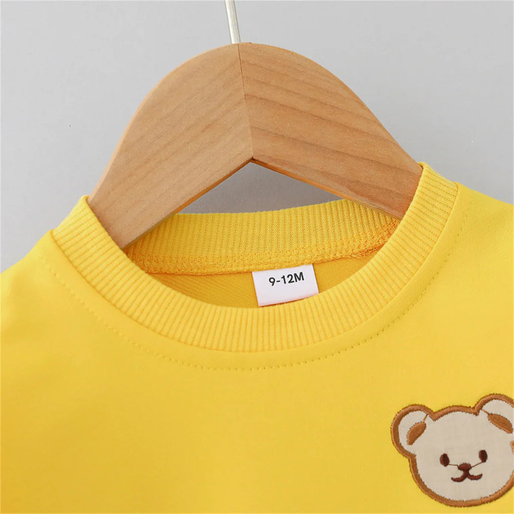 Cotton tracksuit set 2 pcs sweatshirt and trousers for Little Bear children-3