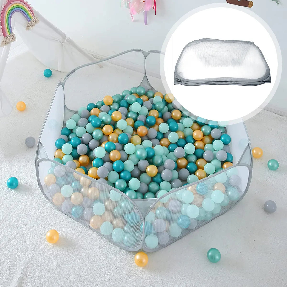 Foldable Net Ball Pit for Children-0