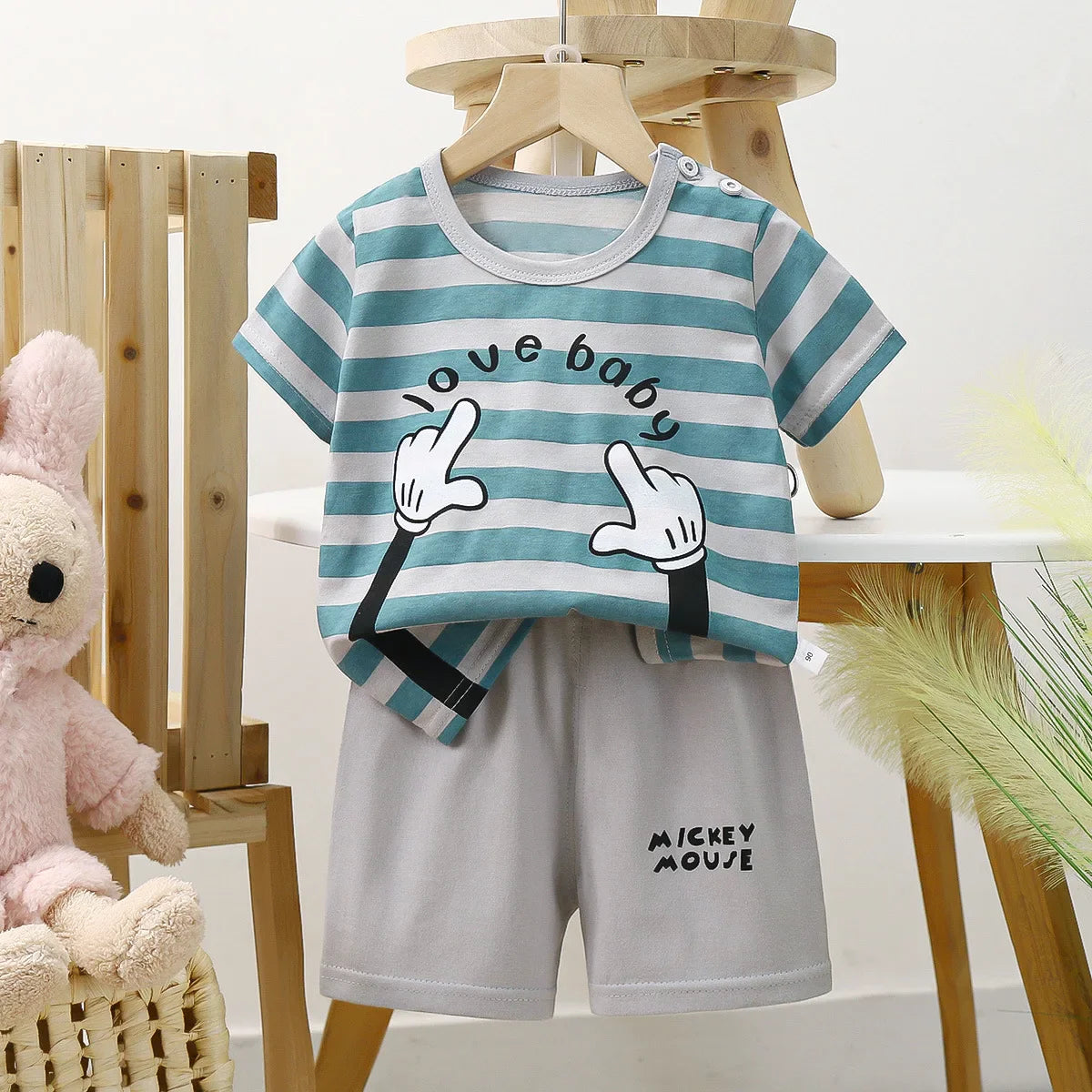 2pcs set Shirt and Pants for Children multivariant-5