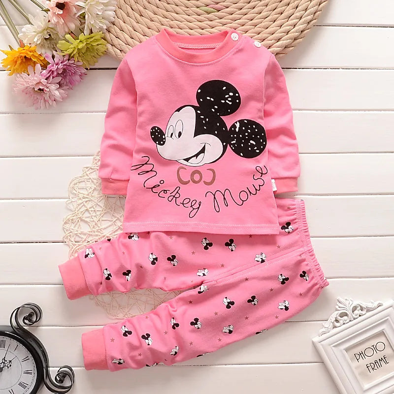 2 pcs set cotton pajamas for children multivariant-0