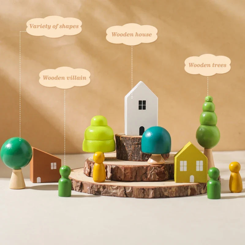 Montessori Wooden Toy Stacking&Threading for children multivariant-2