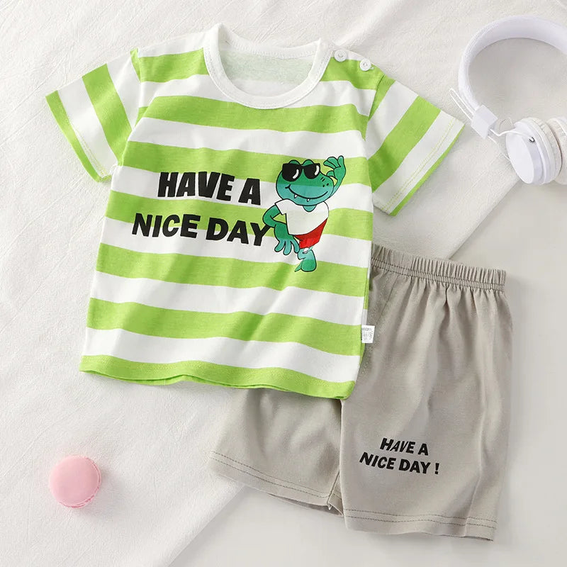 2pcs set Shirt and Pants for Children multivariant-2