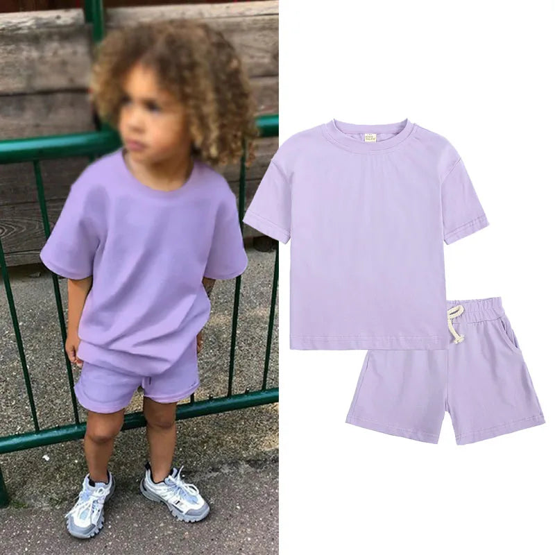 2-piece T-shirt and shorts tracksuit set for children Multivariant-11