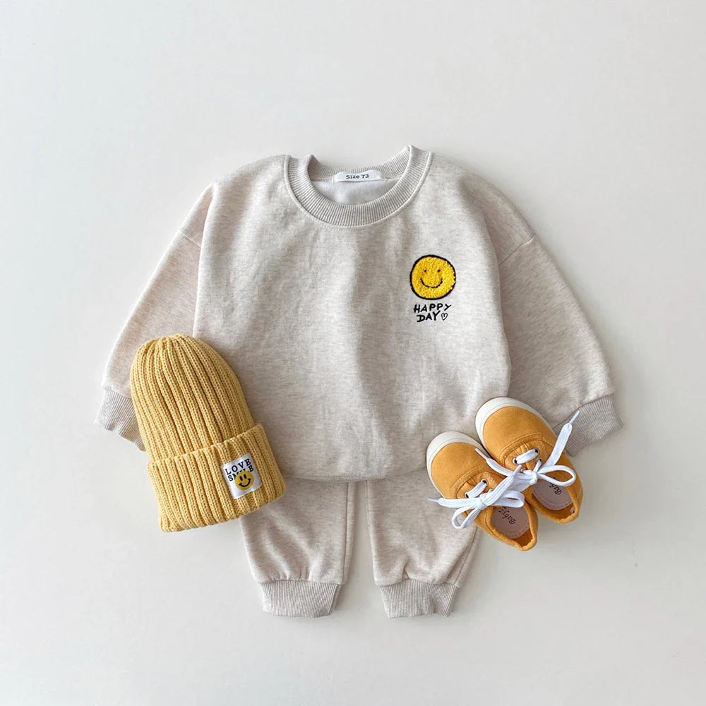 Cotton tracksuit set 2 pcs sweatshirt and trousers for children Multivariant-0