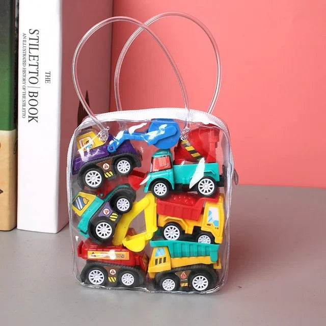 6pcs Car Model Toy Set with organizer bag for children multivariant-5