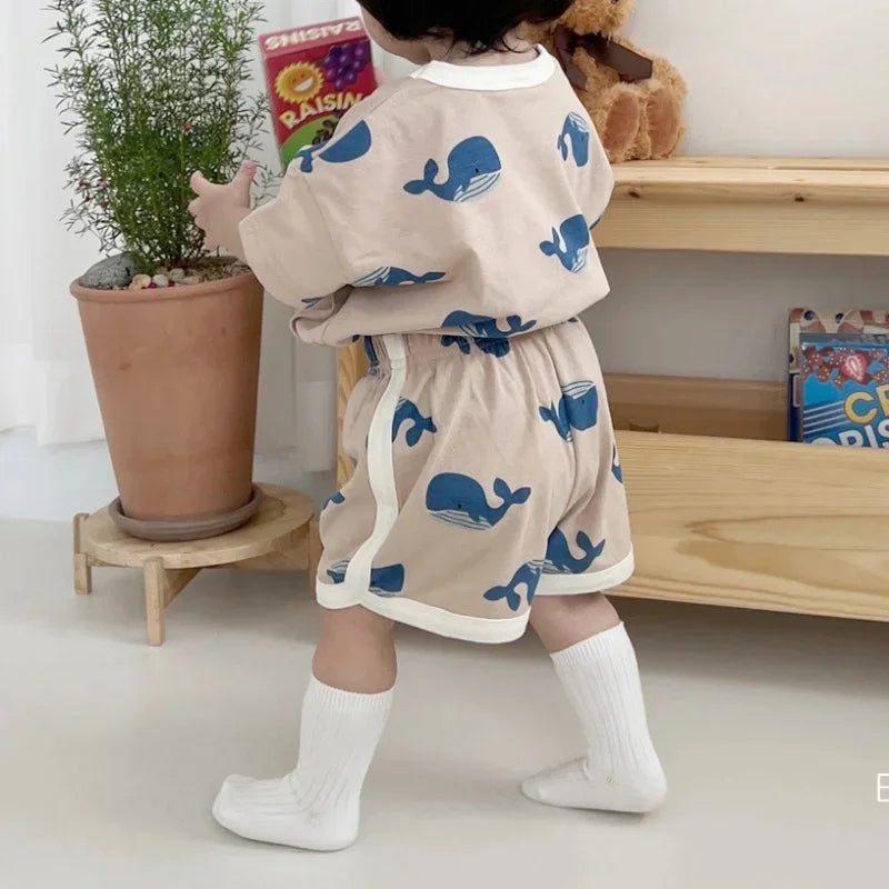 Set Tuta 2 Pezzi Maglietta e Shorts per bambini multivariante-0