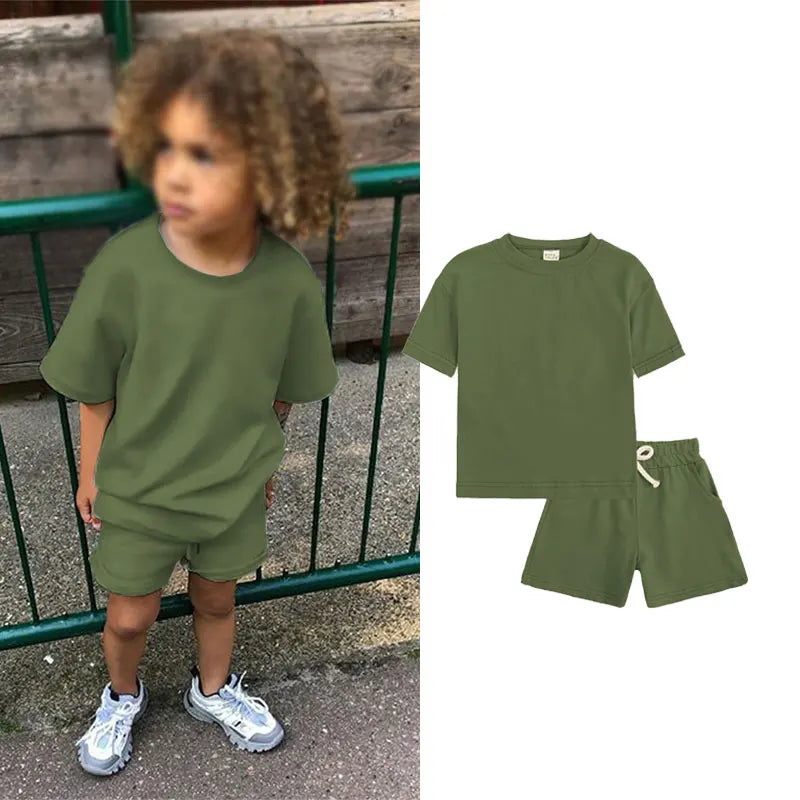 2-piece T-shirt and shorts tracksuit set for children Multivariant-9