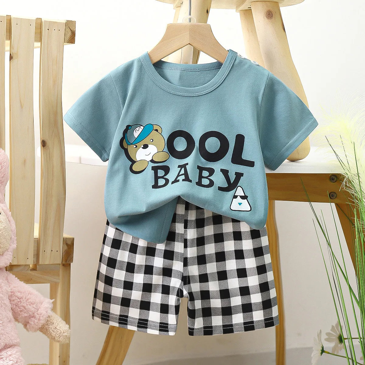 2pcs set Shirt and Pants for Children multivariant-3